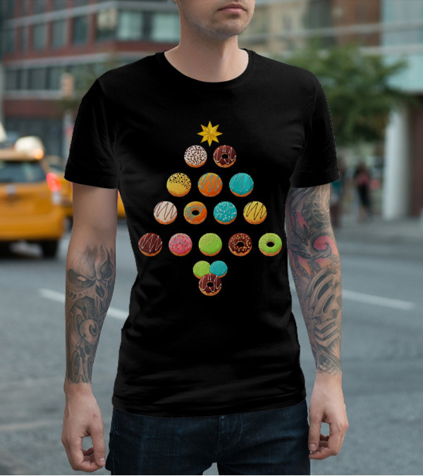 Funny Donut Lover Christmas Tree T-Shirt