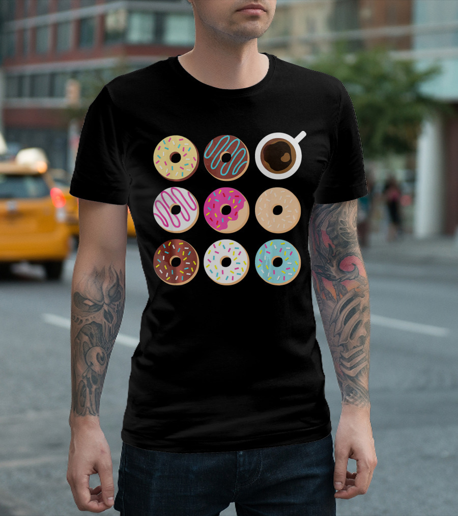 Wake Up to Donuts and Coffee with Sprinkles and Icing T-Shirt