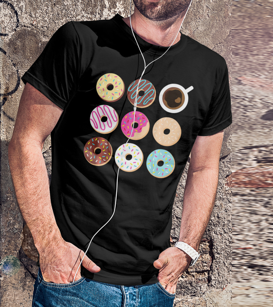 Wake Up To Donuts And Coffee With Sprinkles And Icing T-Shirt