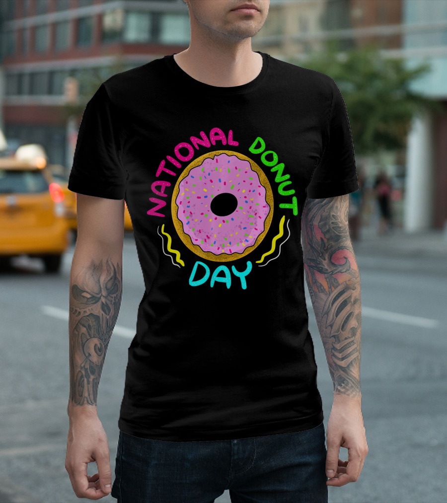 National Donut Day Cool Sweet Tooth Party Celebration with Sprinkles T-Shirt