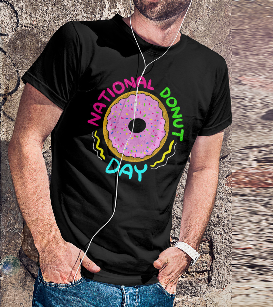 National Donut Day Cool Sweet Tooth Party Celebration With Sprinkles T-Shirt
