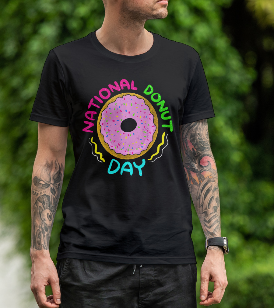 National Donut Day Cool Sweet Tooth Party Celebration With Sprinkles T-Shirt