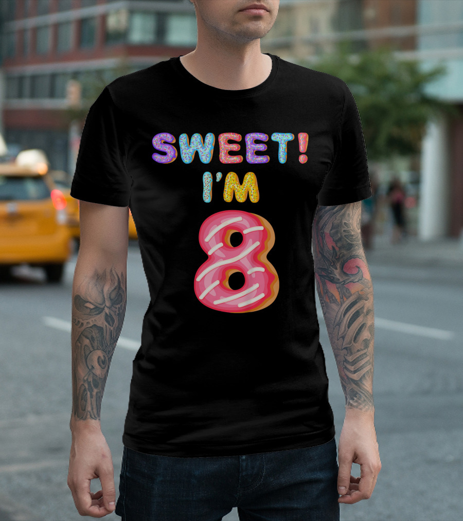 Sweet I'm 8 Birthday Kids Girls T-Shirt