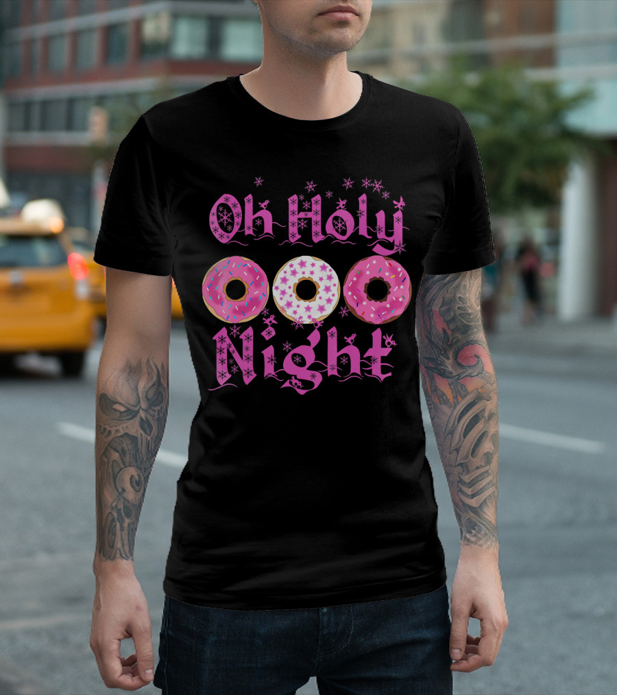 Oh Holy Night Donut Starry Pink Trio T-Shirt