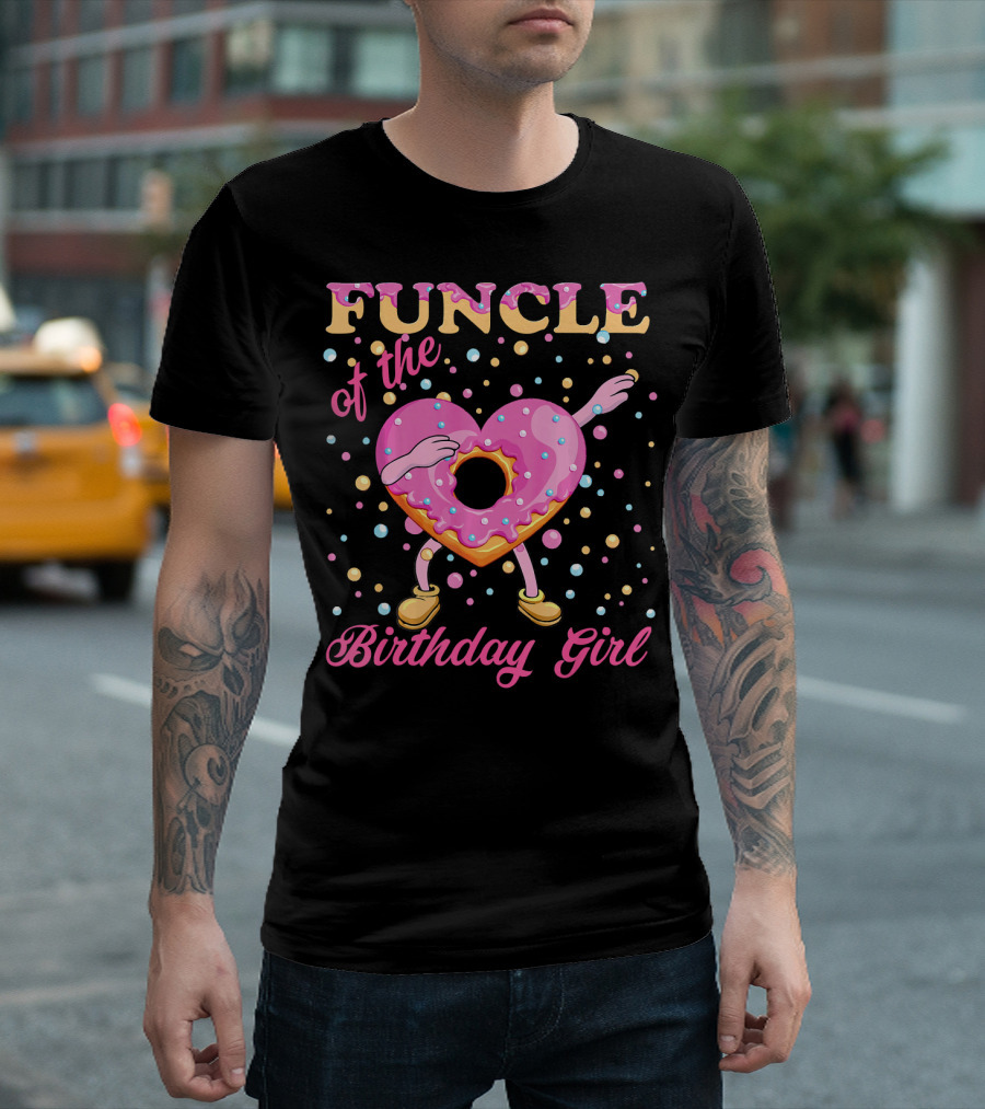 FUNCLE Of The Birthday Girl Donut Dabbin Vibrant T-Shirt