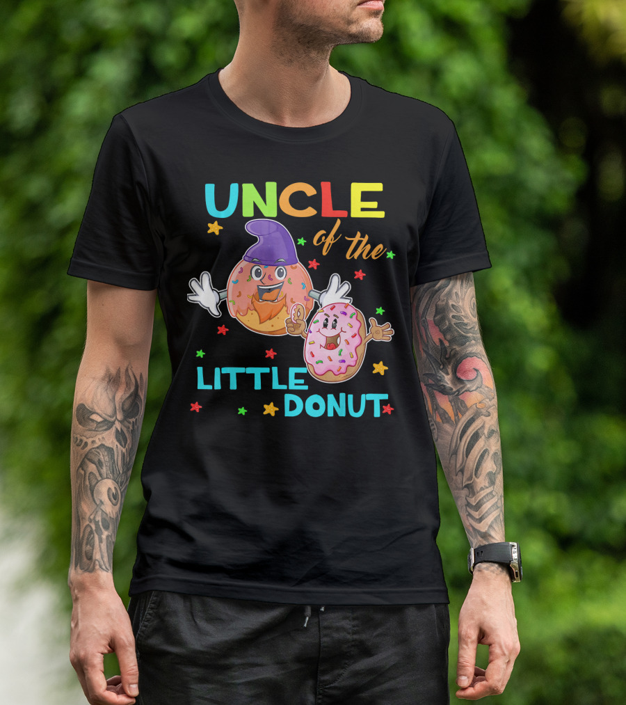 UNCLE Of The Little Donut Colorful Cartoon Birthday T-Shirt