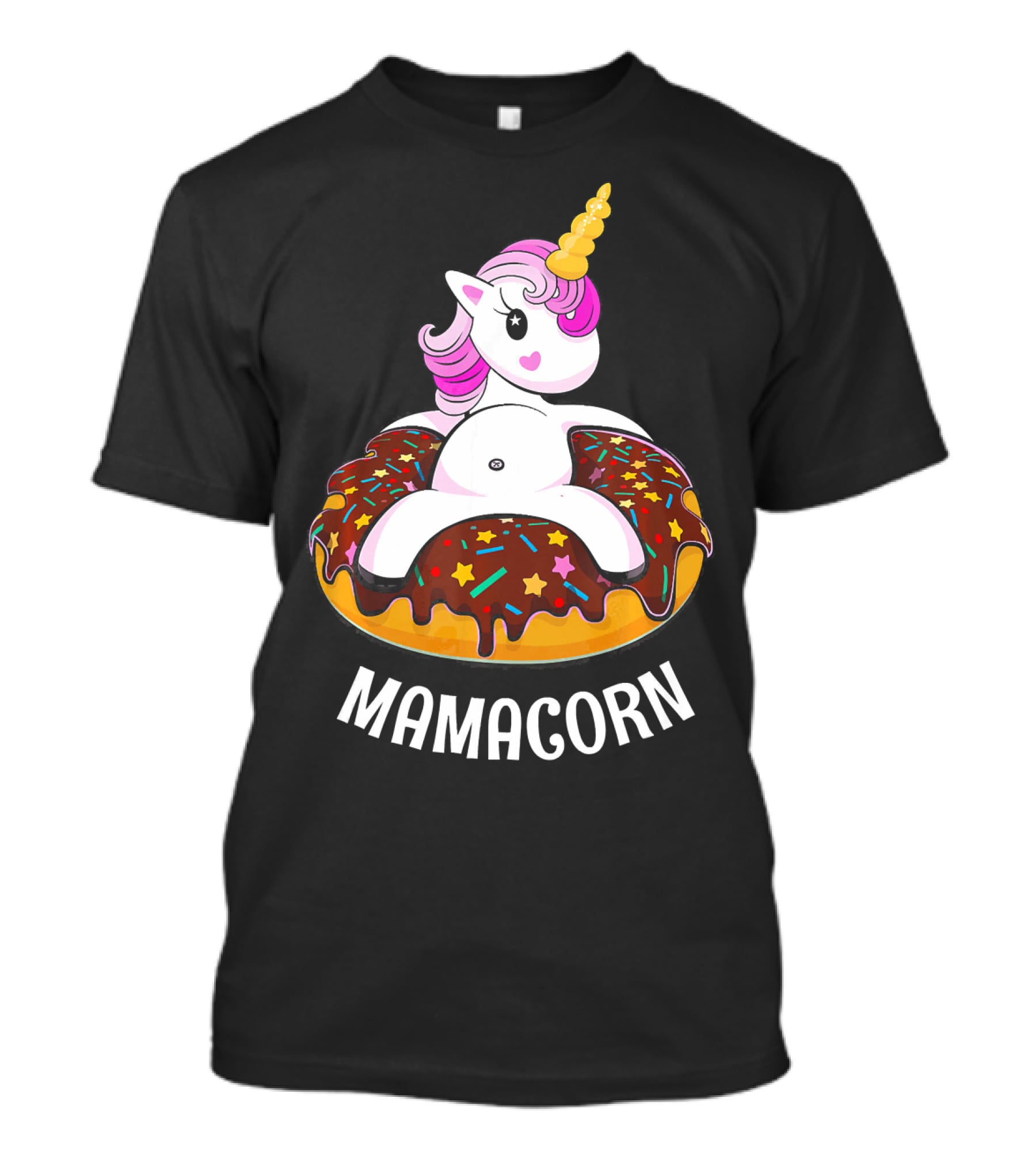 Mamacorn Unicorn Donut With Sprinkles And Stars T-Shirt