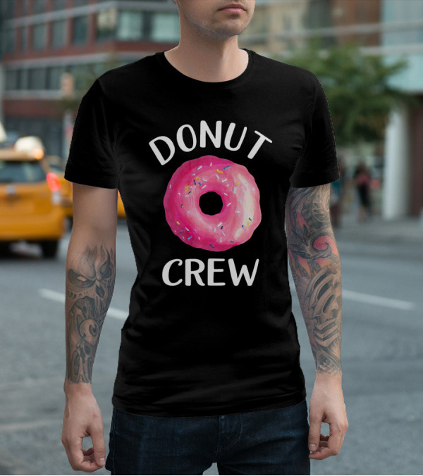 Donut Crew Pink Sprinkled Doughnut T-Shirt