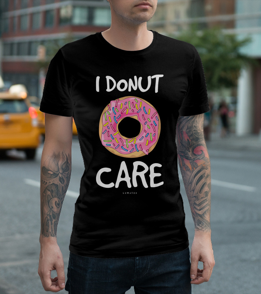 Funny Donut I Donut Care Pink Frosted Sprinkles Lumolun T-Shirt