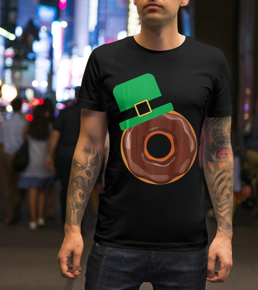 Chocolate Donut With Green Hat T-Shirt