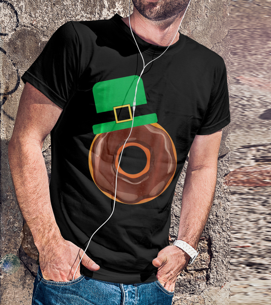 Chocolate Donut With Green Hat T-Shirt