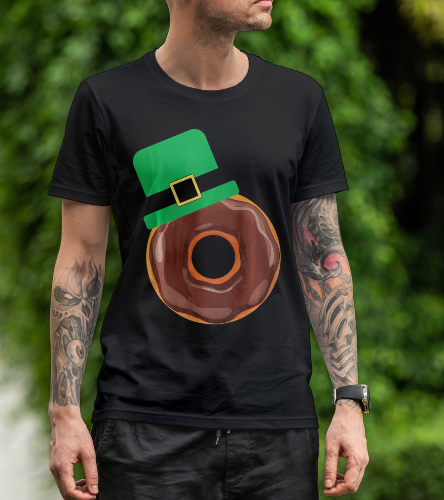 Chocolate Donut With Green Hat T-Shirt