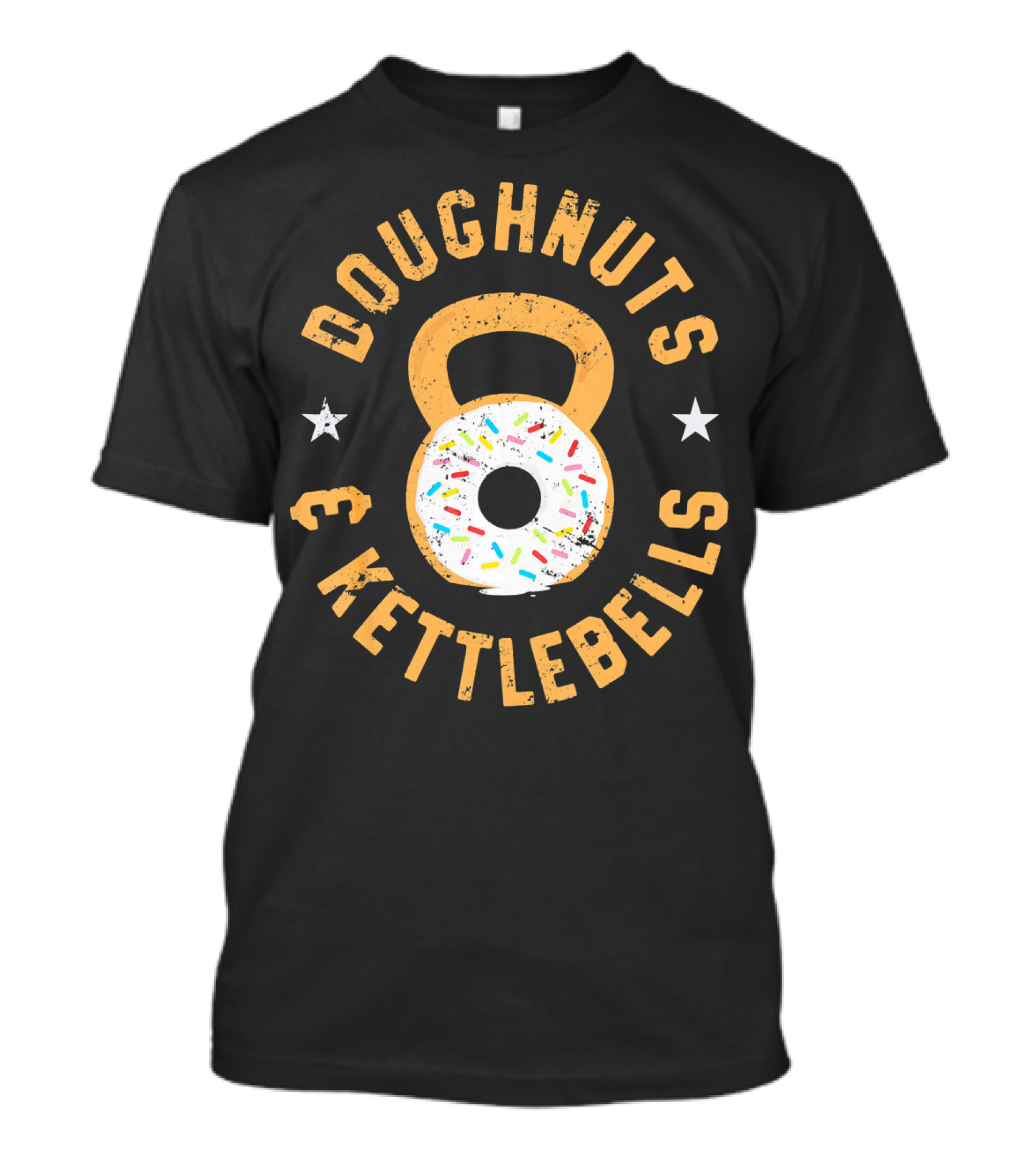 Doughnuts And Kettlebells Funny Donut Kettlebell Doughnut T-Shirt