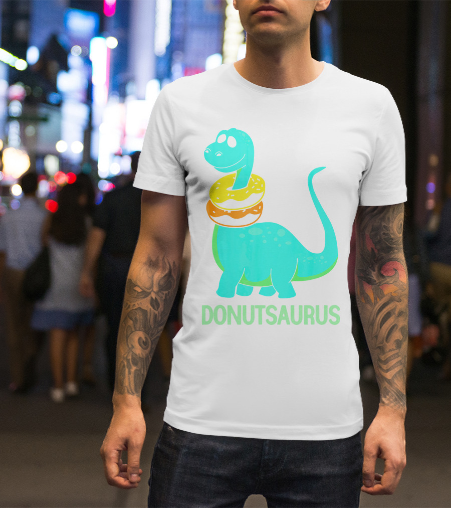Brachiosaurus Donut Donutsaurus Cute Dinosaur With Treats T-Shirt