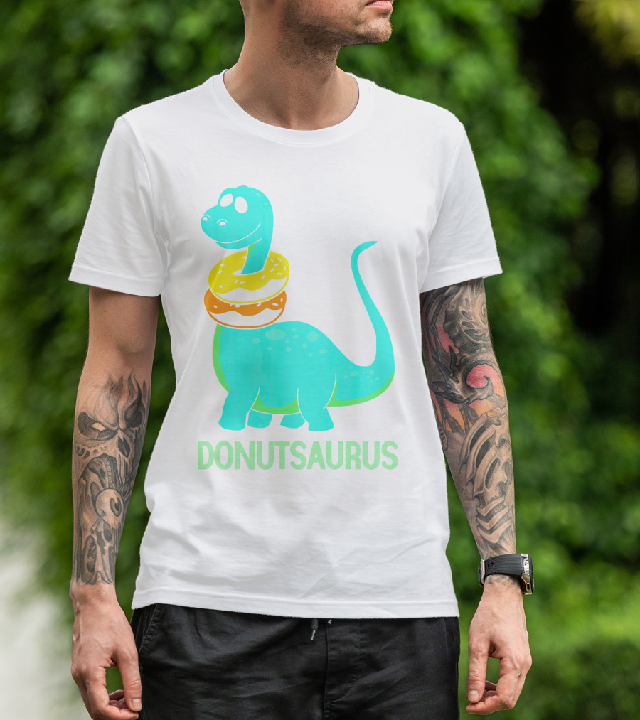 Brachiosaurus Donut Donutsaurus Cute Dinosaur With Treats T-Shirt
