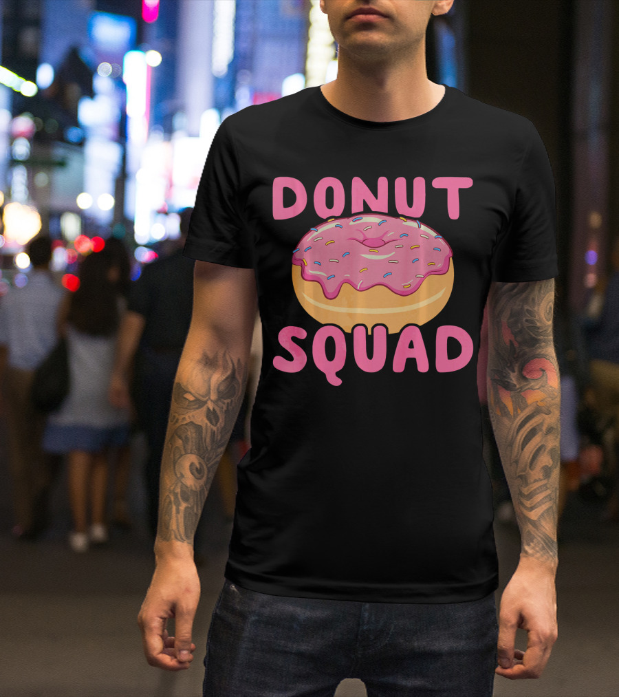 Donut Squad Pink Frosted Sprinkles Treat Enthusiasts T-Shirt