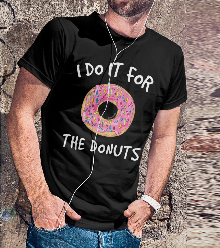 I Do It For The Donuts Fun Gym Pink Frosted Sprinkles T-Shirt