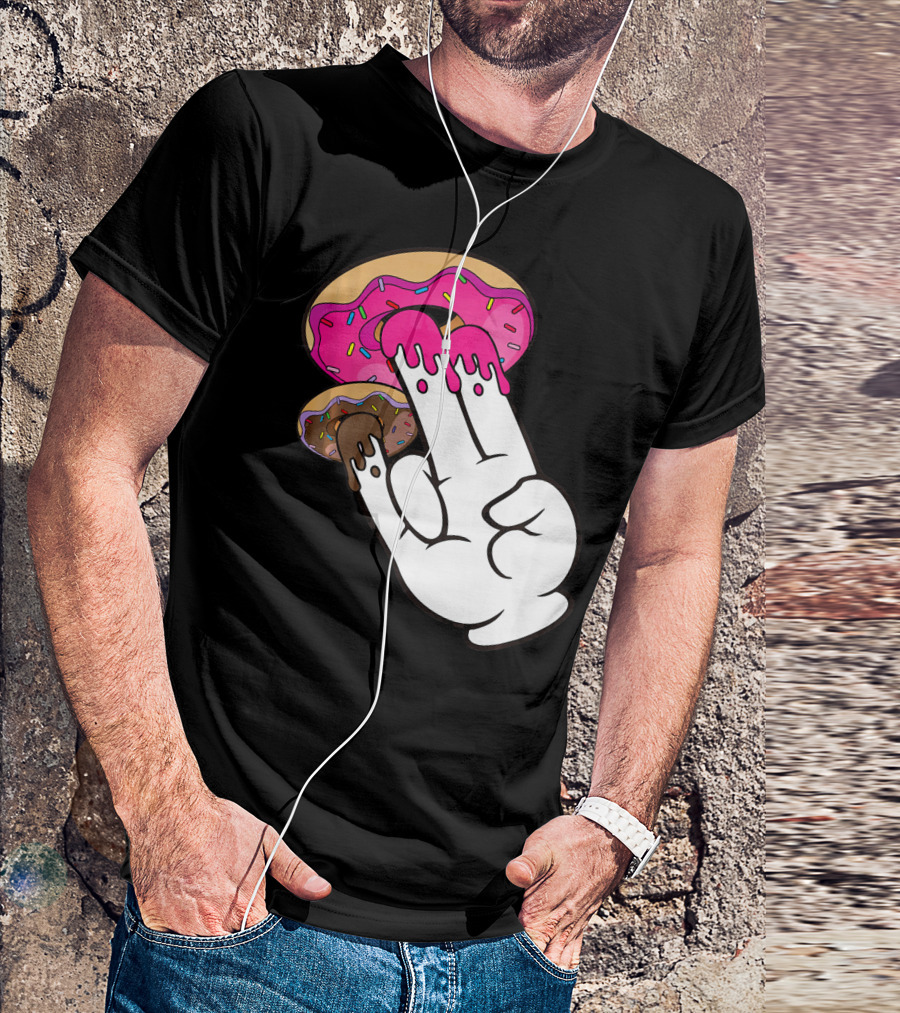 Funny Donuts With The Shocker Hand Gesture And Sprinkled Frosting T-Shirt