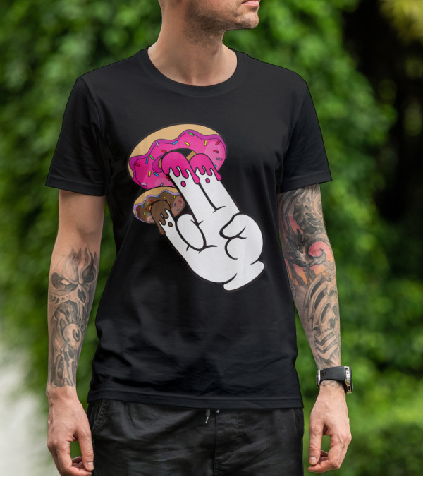 Funny Donuts With The Shocker Hand Gesture And Sprinkled Frosting T-Shirt