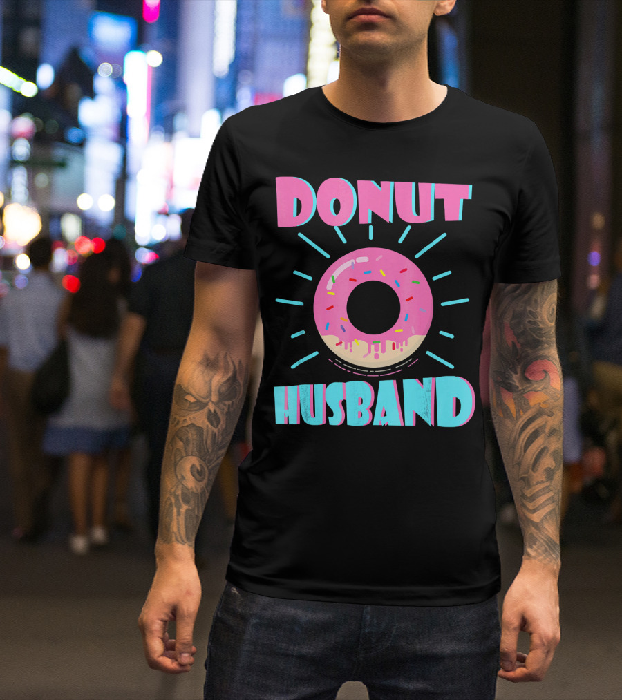 Donut Husband Pink Frosted Donut With Sprinkles T-Shirt