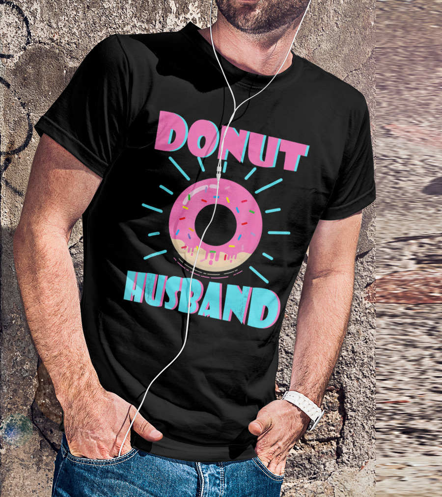 Donut Husband Pink Frosted Donut With Sprinkles T-Shirt