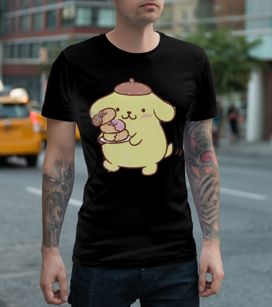 Pompompurin Enjoying Sweet Donuts T-Shirt