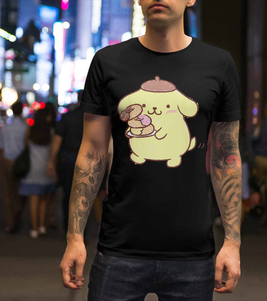 Pompompurin Enjoying Sweet Donuts T-Shirt