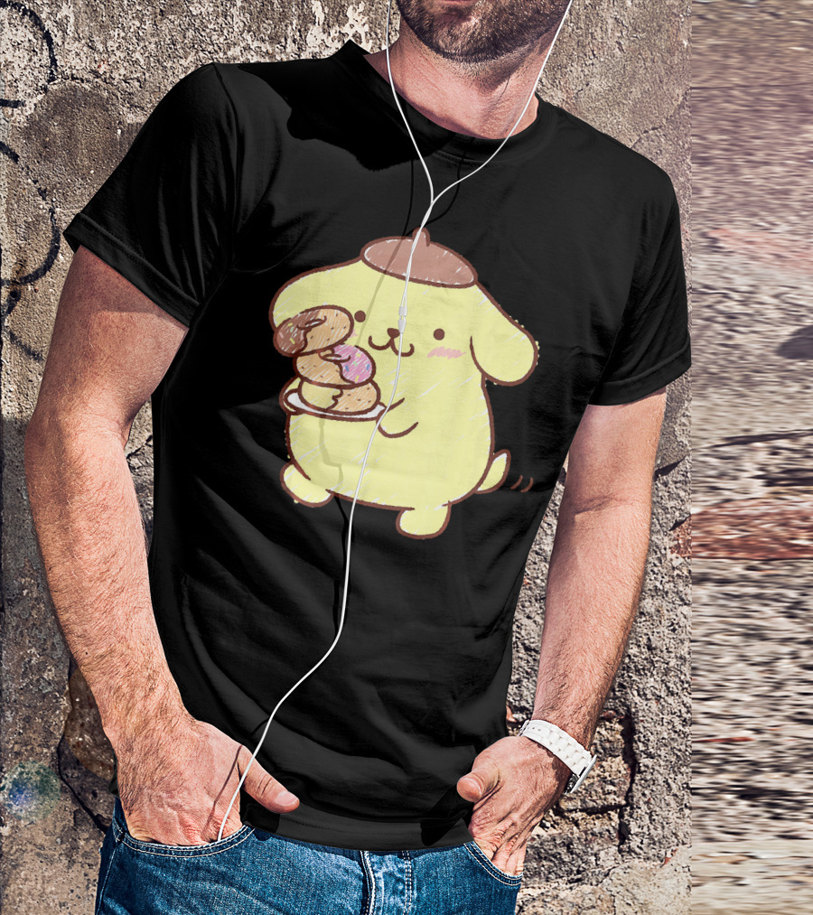 Pompompurin Enjoying Sweet Donuts T-Shirt