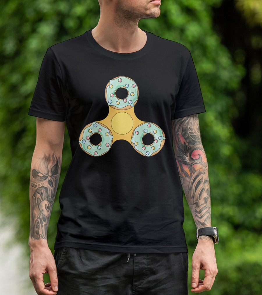 Fidget Spinner Donut Design With Sprinkles T-Shirt