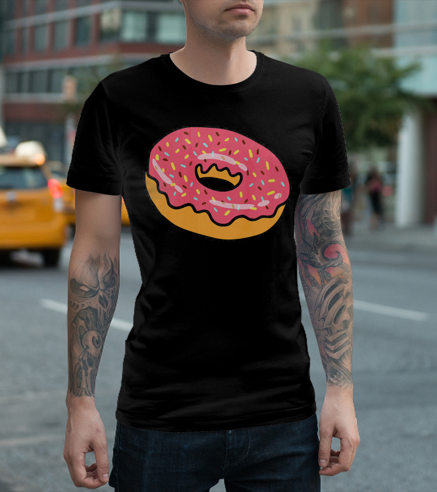 Pink Frosted Donut with Sprinkles T-Shirt