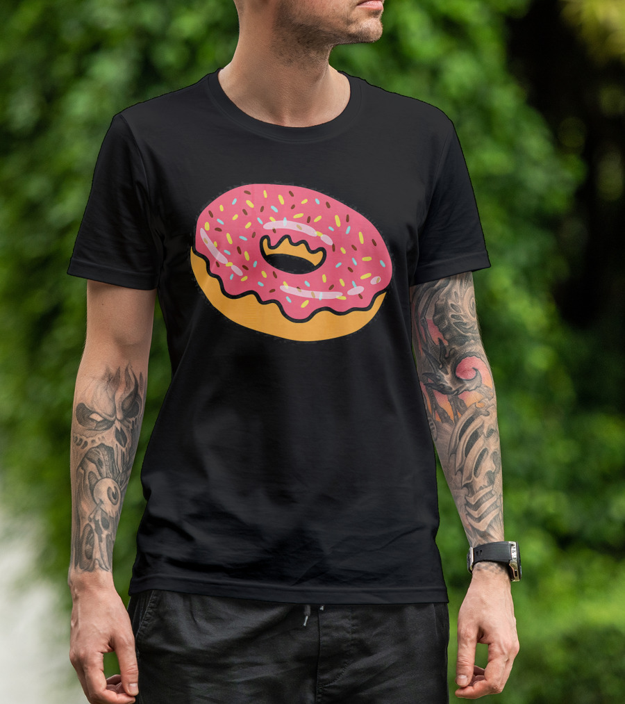 Pink Frosted Donut With Sprinkles T-Shirt