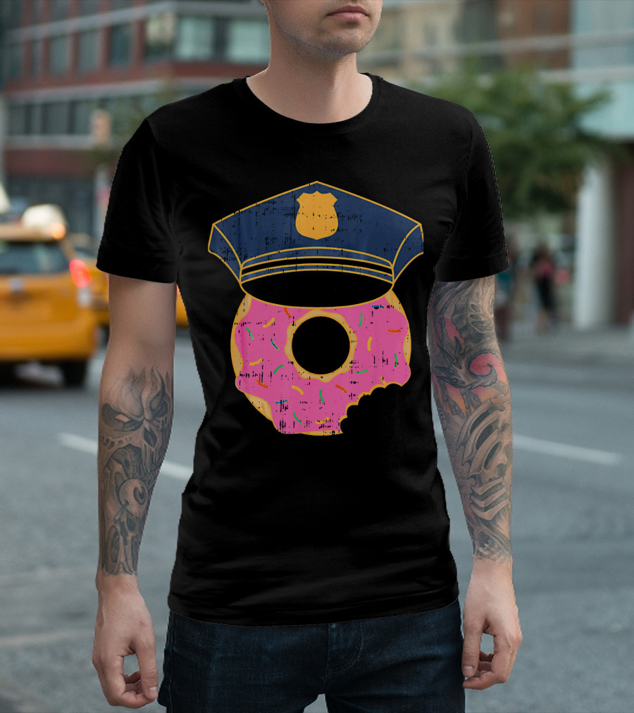 Donut Sprinkles Police Hat Cop Awesome Iconic T-Shirt