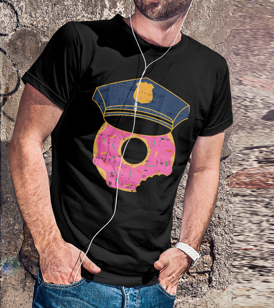 Donut Sprinkles Police Hat Cop Awesome Iconic T-Shirt