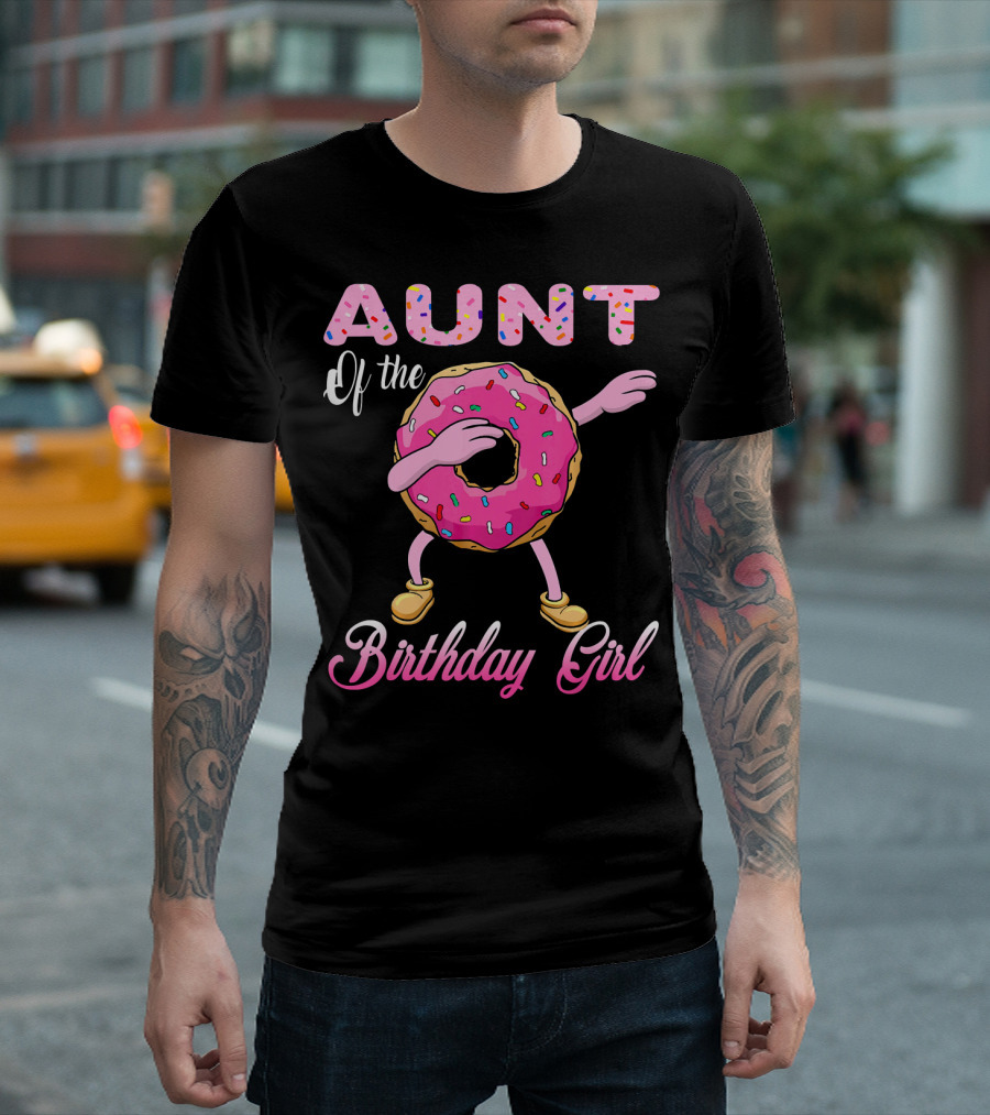 Aunt of the Birthday Girl Donut Dab T-Shirt