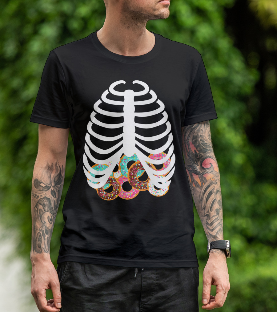 Halloween Adult Kids Rib Bone Donut Food Costume T-Shirt