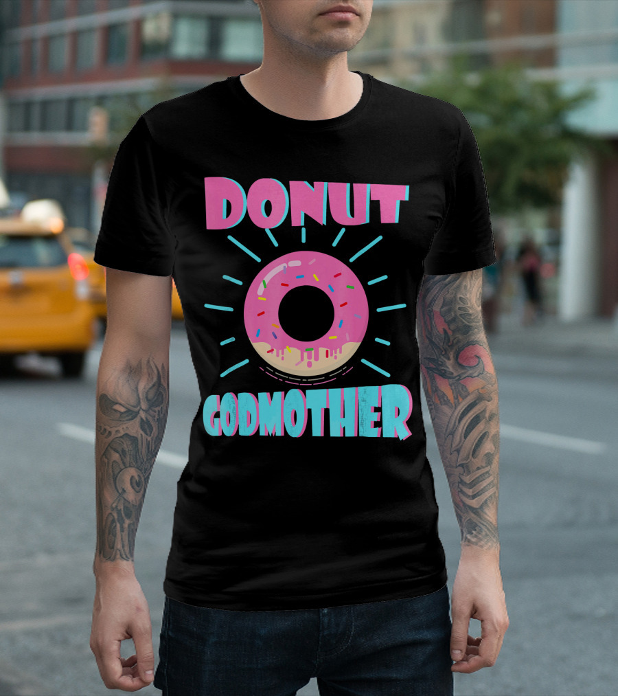 Donut Godmother Pink Frosted Donut With Sprinkles T-Shirt