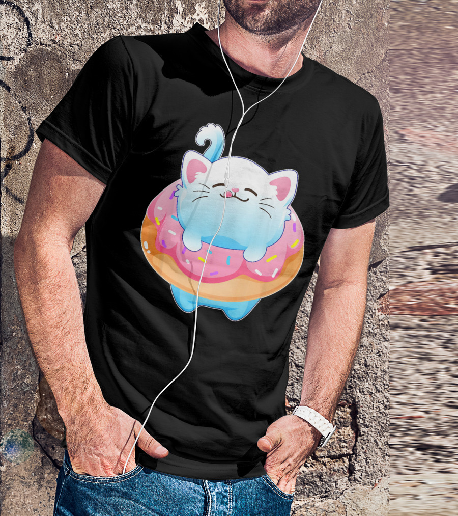 Donut Cat Kitty Lovers Sprinkled Sweet Treat Feline Delight T-Shirt