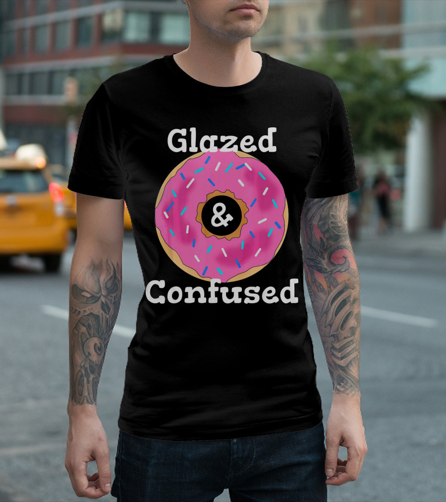 Glazed and Confused with Pink Sprinkled Donut T-Shirt