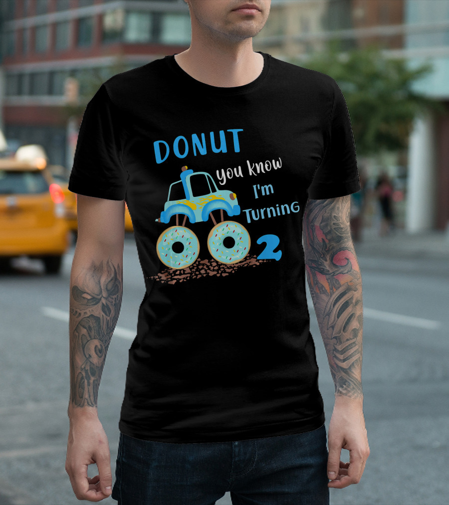 Donut You Know I'm Turning 2 Donut Funny 2nd Birthday T-Shirt