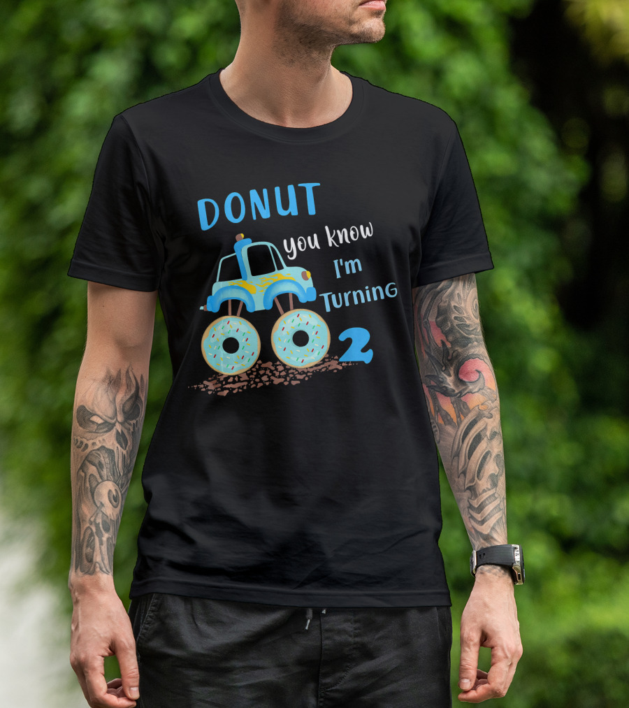 Donut You Know I'm Turning 2 Donut Funny 2nd Birthday T-Shirt