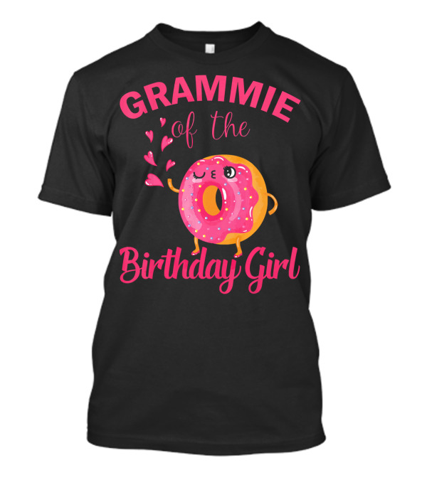 GRAMMIE Of The Birthday Girl Donut With Hearts T-Shirt