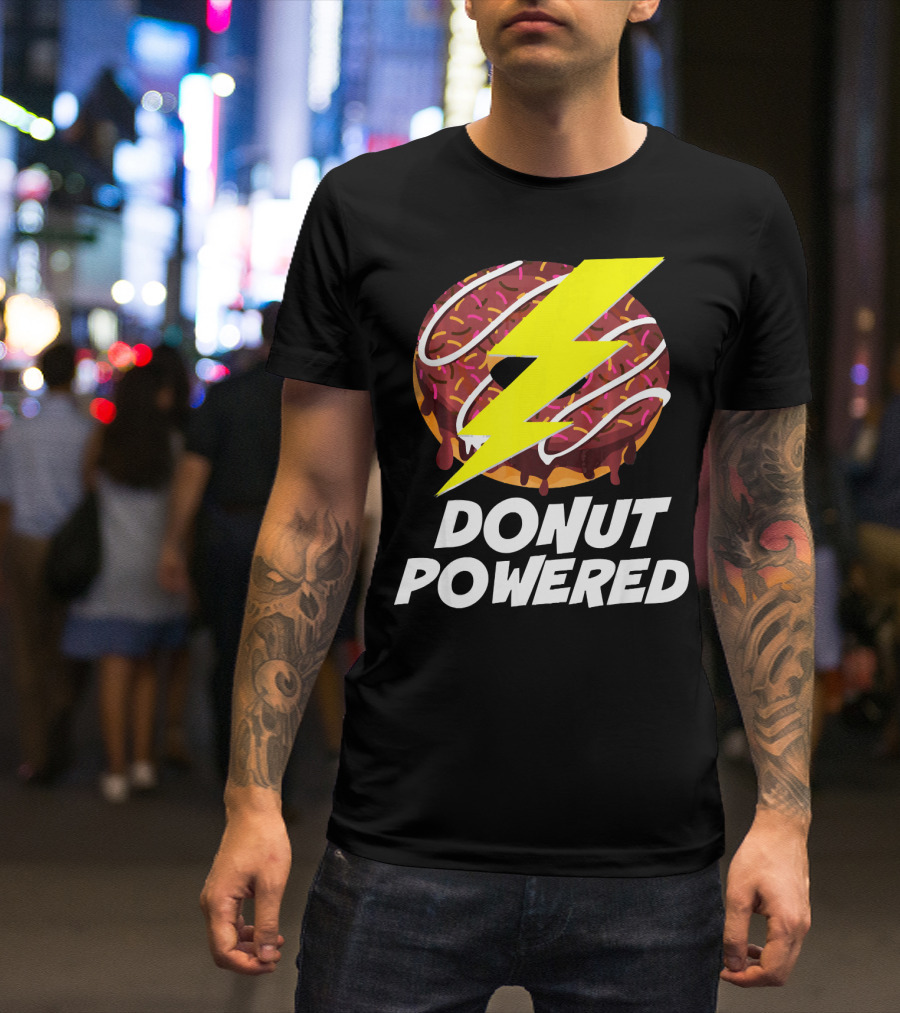 Donut Powered Lightning Bolt Donut With Sprinkles T-Shirt