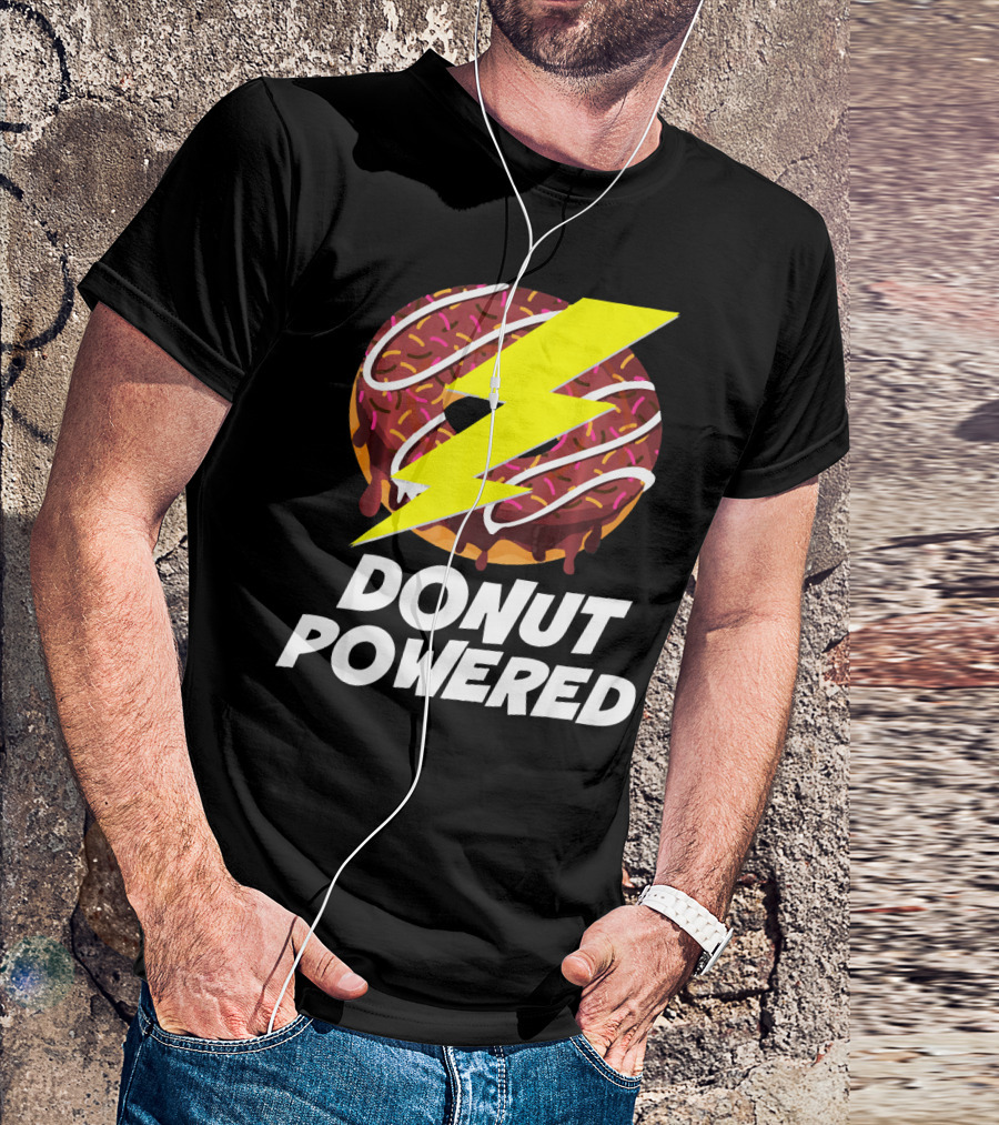 Donut Powered Lightning Bolt Donut With Sprinkles T-Shirt