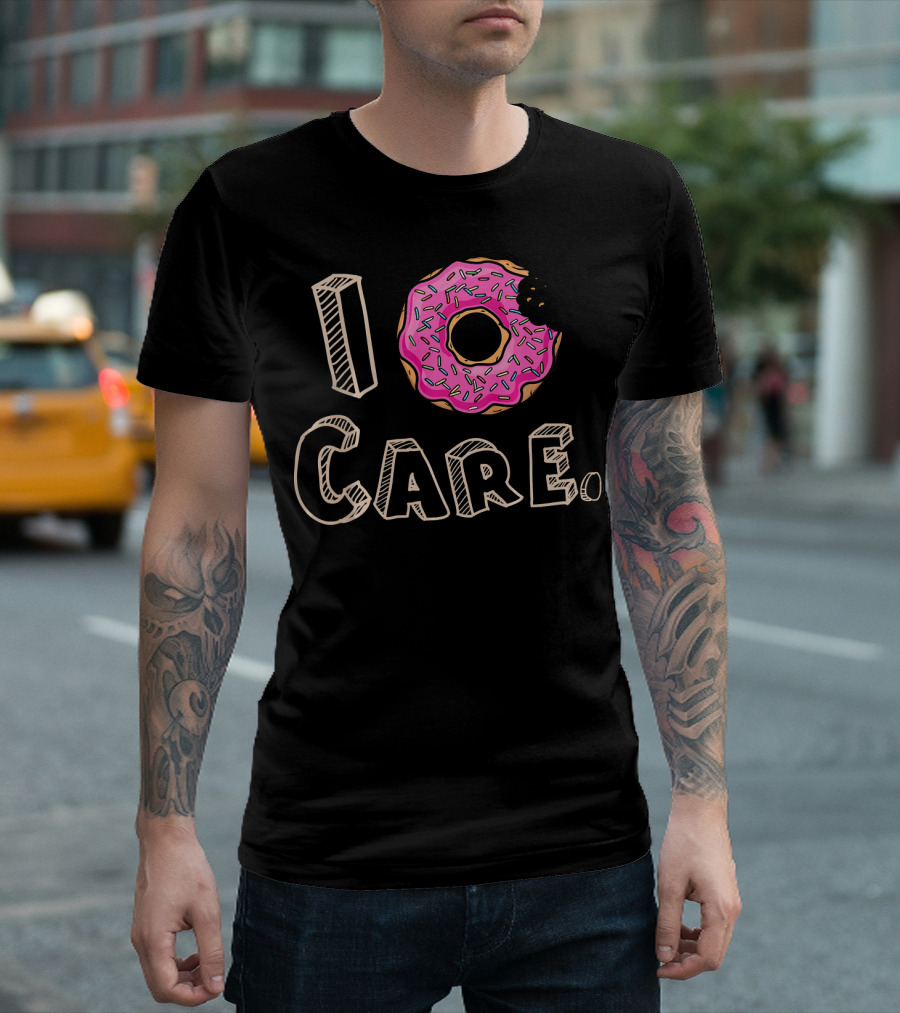 I Donut Care Pink Sprinkle Food Humor T-Shirt