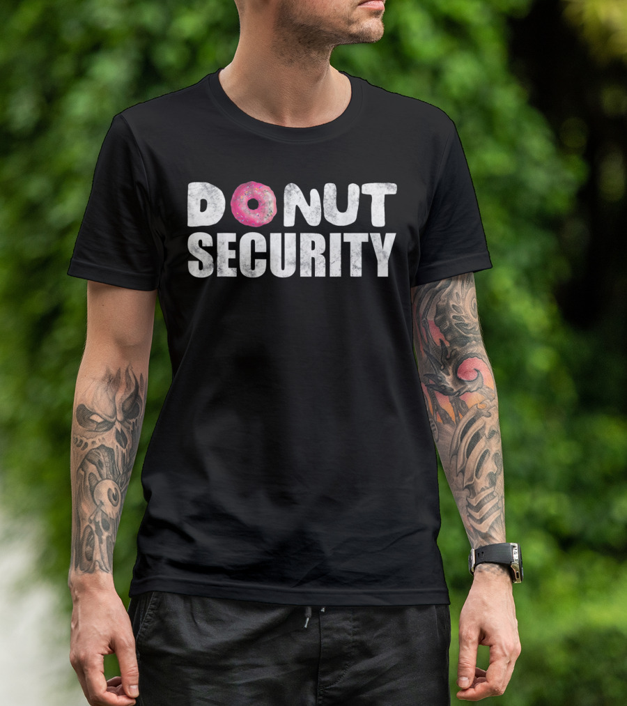 Donut Security Pink Frosted Doughnut Lettering T-Shirt