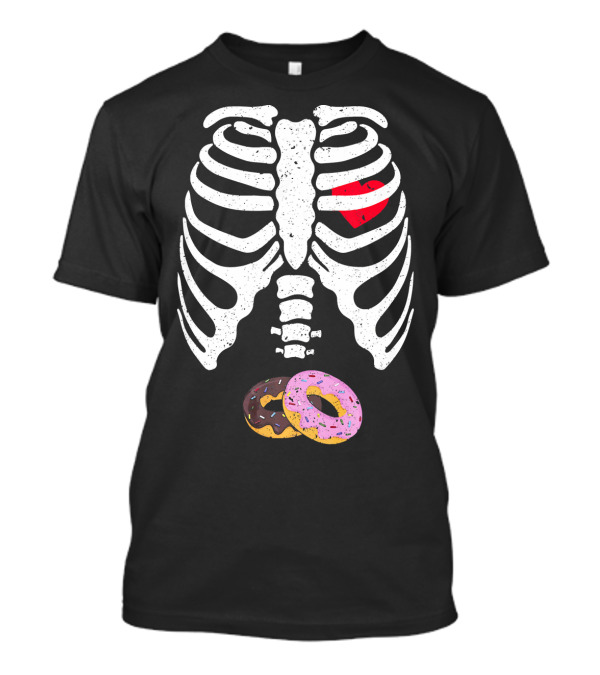 Halloween Pregnancy Skeleton Donut Baby Costume T-Shirt