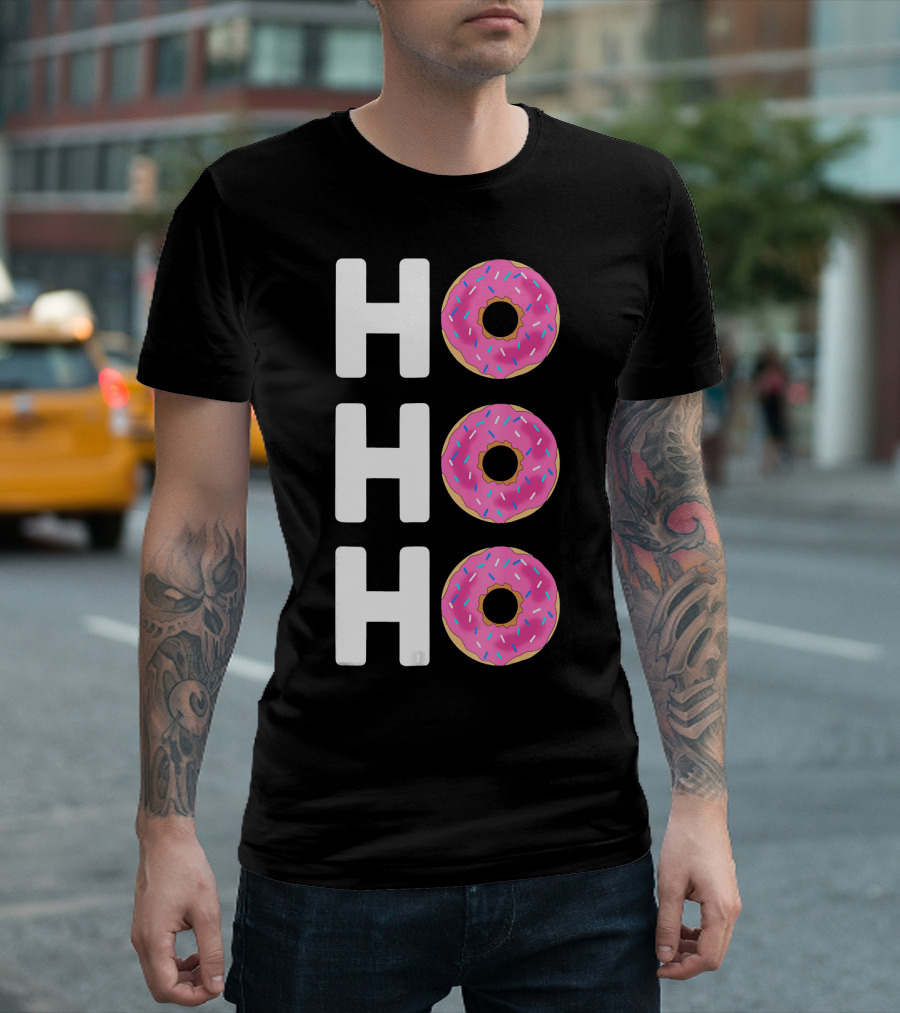HO HO HO Funny Christmas Donut T-Shirt