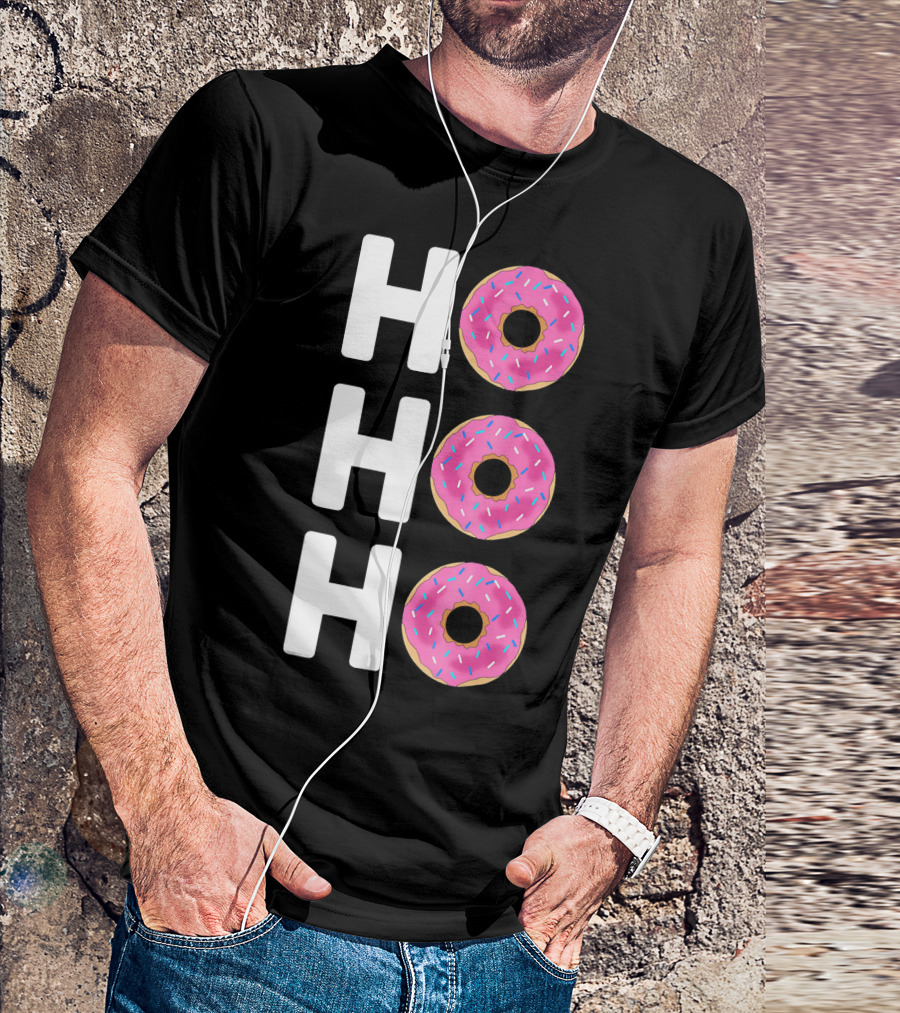 HO HO HO Funny Christmas Donut T-Shirt