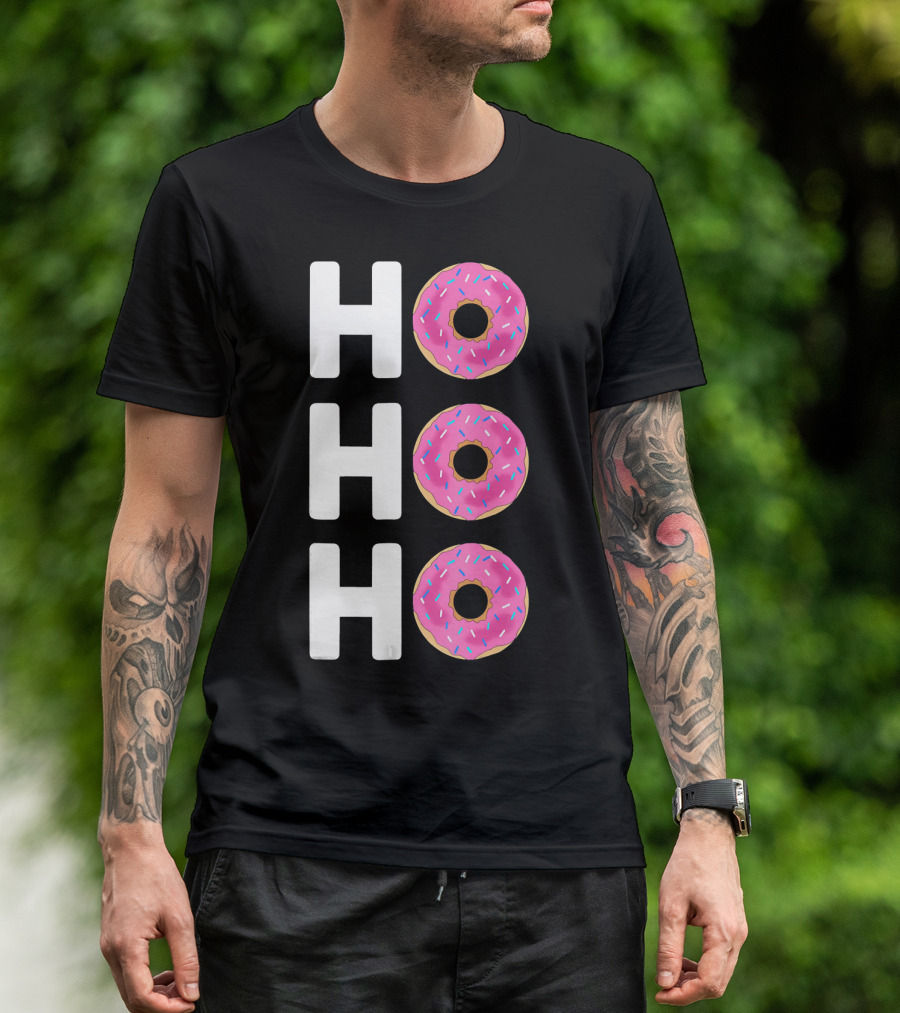 HO HO HO Funny Christmas Donut T-Shirt