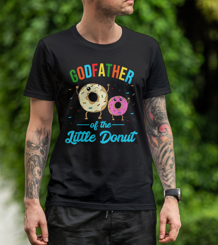 Godfather Of The Little Donut Colorful Sprinkled Donuts And Text T-Shirt